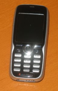 My old Sony Ericsson K508i. It'll be a chore typing long messages with this...