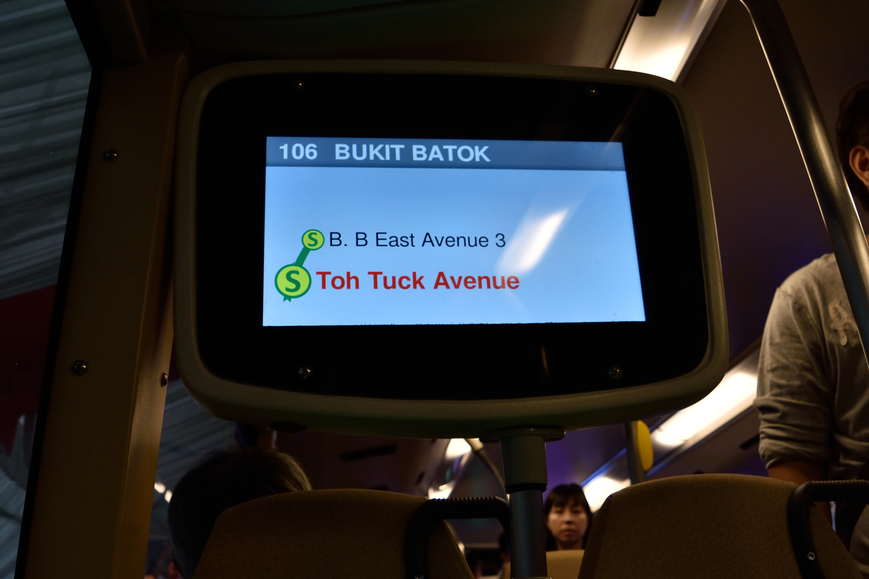 Bus route display.