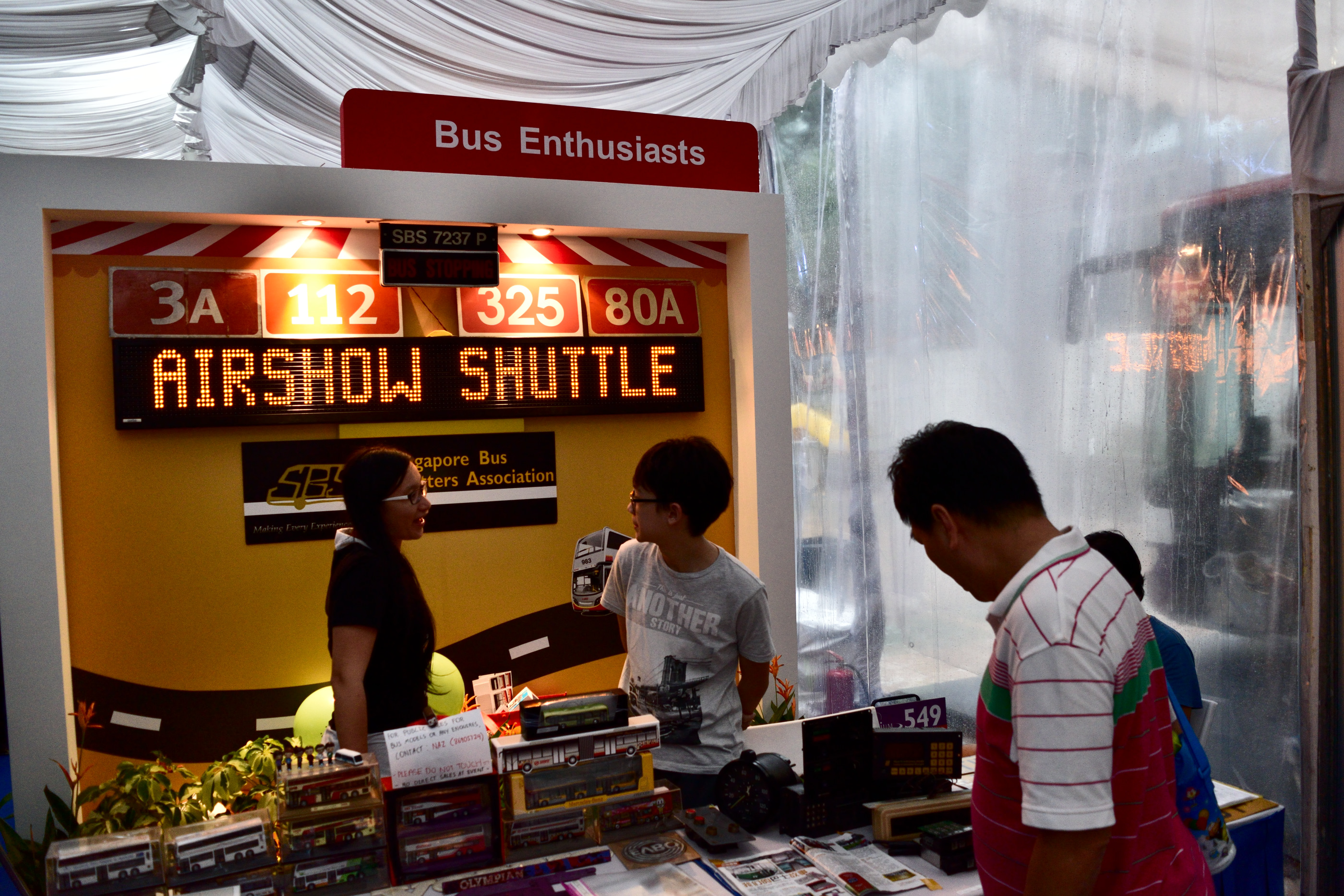 The bus enthusiasts' booth