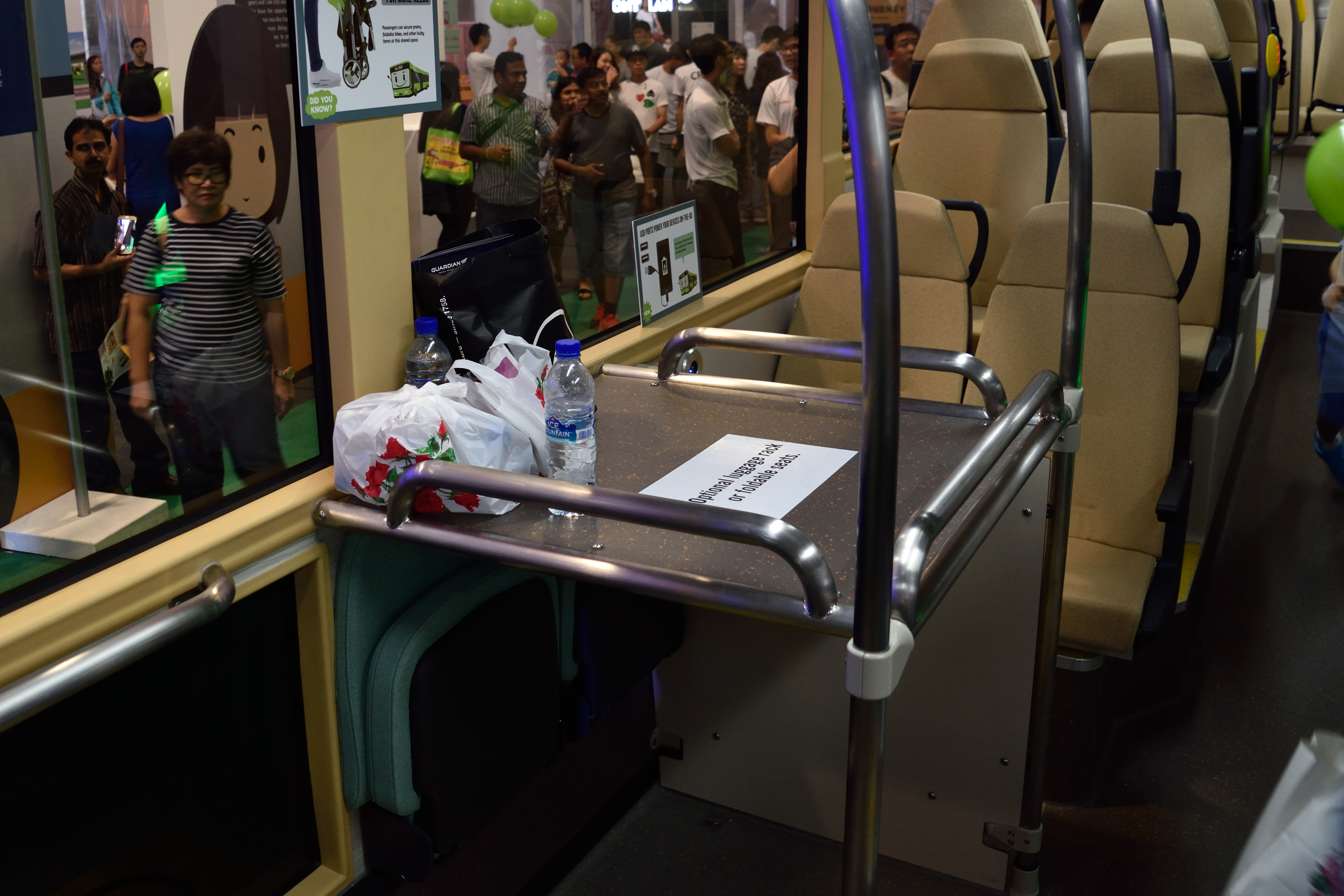 Luggage rack on the lower deck.